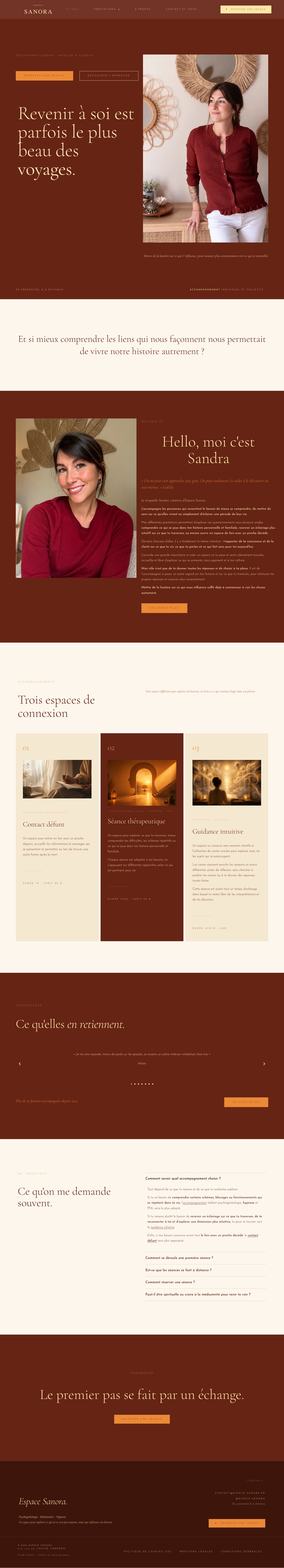 Page d'accueil complète du site Espace Sanora